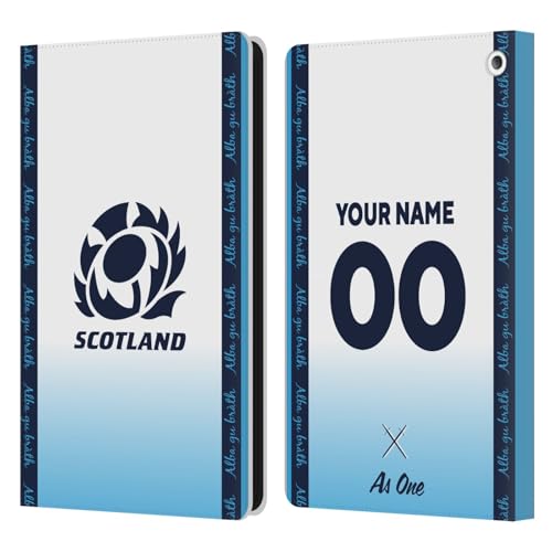 Head Case Designs Officially Licensed Custom Customized Personalized Scotland Rugby Away 2024/25 Kit Leather Book Wallet Case Cover Compatible with Fire HD 8/Fire HD 8 Plus 2020