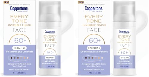 Image of Coppertone Every Tone Invisible Face Sunscreen Lotion SPF 60, 1.7 FL OZ (Pack of 2)