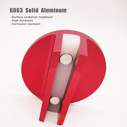 Image of Universal Magnetic Large Slotted Jack Pad Adapter -Aluminum Jack Puck Pinch Weld Frame Rail Adapter for Most Cars (2, Red)
