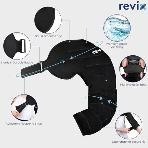 Image of REVIX Youth Shoulder Arm Ice Pack Wrap for Pitcher, Reusable Ice Arm Sleeve