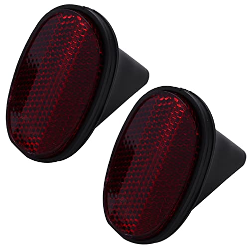 KTELI 2 pcs Bicycle Rear Tail Reflector Mudguard Oval Warnning Red Black