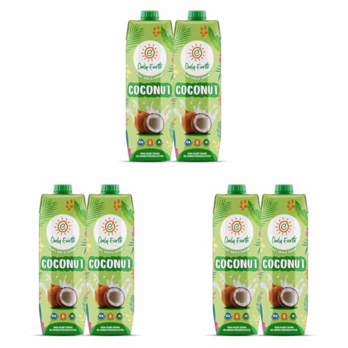 Image of Only Earth Coconut Drink | Best for Coffee, Tea, Cereals, Shakes or As Is | 40% Coconut Water + 59% Coconut Milk | Dairy Free | Unsweetened | Plant-Based | Source of Calcium | Preservatives Free | No Added Sugar | No Trans-Fat |Thai Coconuts (Pack 2)