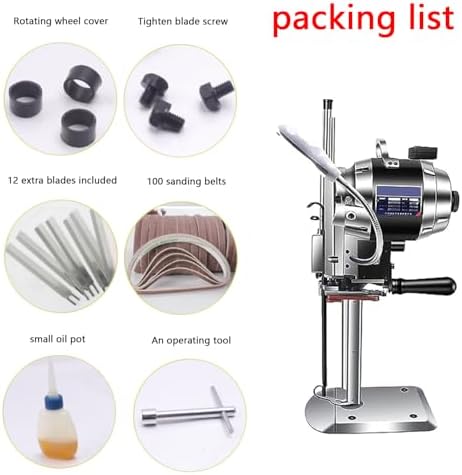 High-Speed Fabric Cutter, 12in Straight Knife Cutting Machine with Automatic Sharpener, Industrial Multi-Layer Cloth & Leather Cutter for Seamless Precision