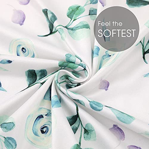 Image of Stretchy Ultra Soft Fitted Bassinet Sheet Set 2 Pack, Universal Cradle Sheet Set for Rectangle, Oval, or Hourglass Bassinet Pad /Mattress, Blue Rose for Girls and Boys