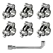 HARSKIYER 6 Pcs T Bolt Hose Clamp, 17-19mm 304 Stainless Steel Adjustable Tube Clamps, Heavy Duty Turbo Pipe Clamps with Socket Wrench for Industrial, Automotive