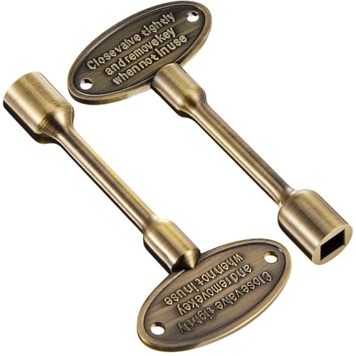 Tondiamo 2 Pcs Universal 3-Inch Gas Valve Key Fireplace Key for Gas Fire Pits Polished Brass Replacement for Outdoor Fireplace Fits Both 1/4-in and 5/16-inch Turn Ball(Bronze Color)