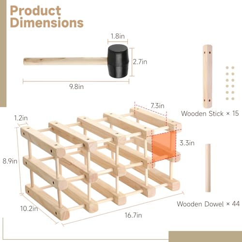 Swewarm 3333-NEW 12-Bottle Stackable Wooden Wine Rack thumb #6