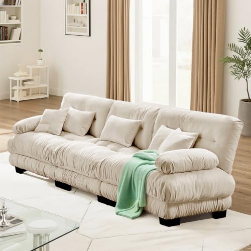Image of SoarFlash 133.8 inch Sectional Sofa 3 Seat Couch, L Shaped Modern Sofa with Solid Wood Legs, Couches Sofas for Living Room Apartment, Comfortable Small Couches for Small Spaces, Camel
