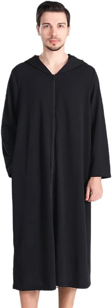 KITCISSL Womens Long Sleeve Nightgowns Couples Pajamas for Women and Men, Pajamas Hooded Nightgown(Black,Men M)