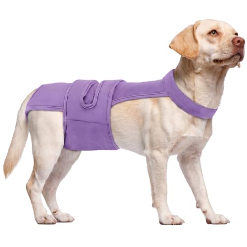 Image of Lelepet Female Dog Diapers with Suspenders, Washable & Reusable Purple XL | Adjustable and absorbent dog diapers for heat cycles, incontinence, and senior dogs. Comfortable all-day fit. Pet panties