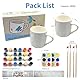 LEOSINYIN Keramik Bemalen Set, Tassen Bemalen Set, DIY Keramik Malset Kreatives Geschenk für Kinder & Erwachsene Enthält 2*Tassen, 2*Farbwanne, 4*Pinsel, 2 * 12 Farben und Anleitung