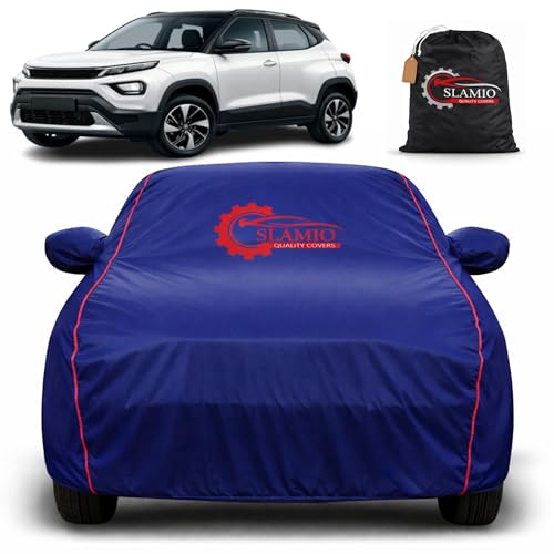 Image of Car Cover for Tata Punch 2026 Facelift | 100% Waterproof Heavy-Duty 3-Layer Car Body Cover | All-Weather Rain, UV, Sun & Dust Protection | Custom Fit | Mirror & Antenna Pockets | Navy Blue