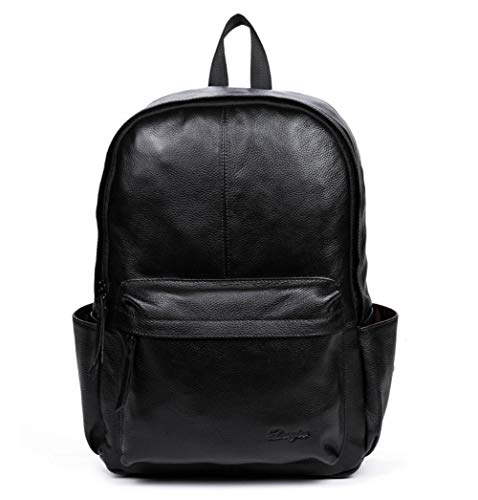 Business Laptoptasche,Lederrucksack für Herren Vintage Leder Daily Casual Sport Rucksack Business Travel Schultertasche Schwarz New-black-onesize