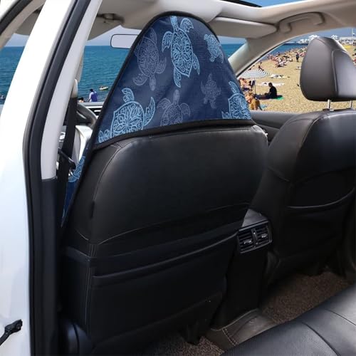 Image of Turtle Print Waterproof Sweating Car Seat Cover for Post Gym Workout Easy to Install Anti-Slip Back Fabric Automotive Vehicles Seat Cover Protectors Car Accessories