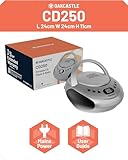 Portable Bluetooth CD Boombox with FM radio | CD, CD-R, CD-RW | 30 Presets | Easy Controls, LED Display, Headphone Jack | OAKCASTLE CD250 (Silver) - Image 7