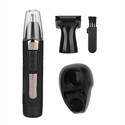 Herramienta de afeitado de pelo de nariz negra, recortador de pelo de nariz eléctrico, cómodo para recortar barba, uso diario, pelo de la oreja(black) Cover