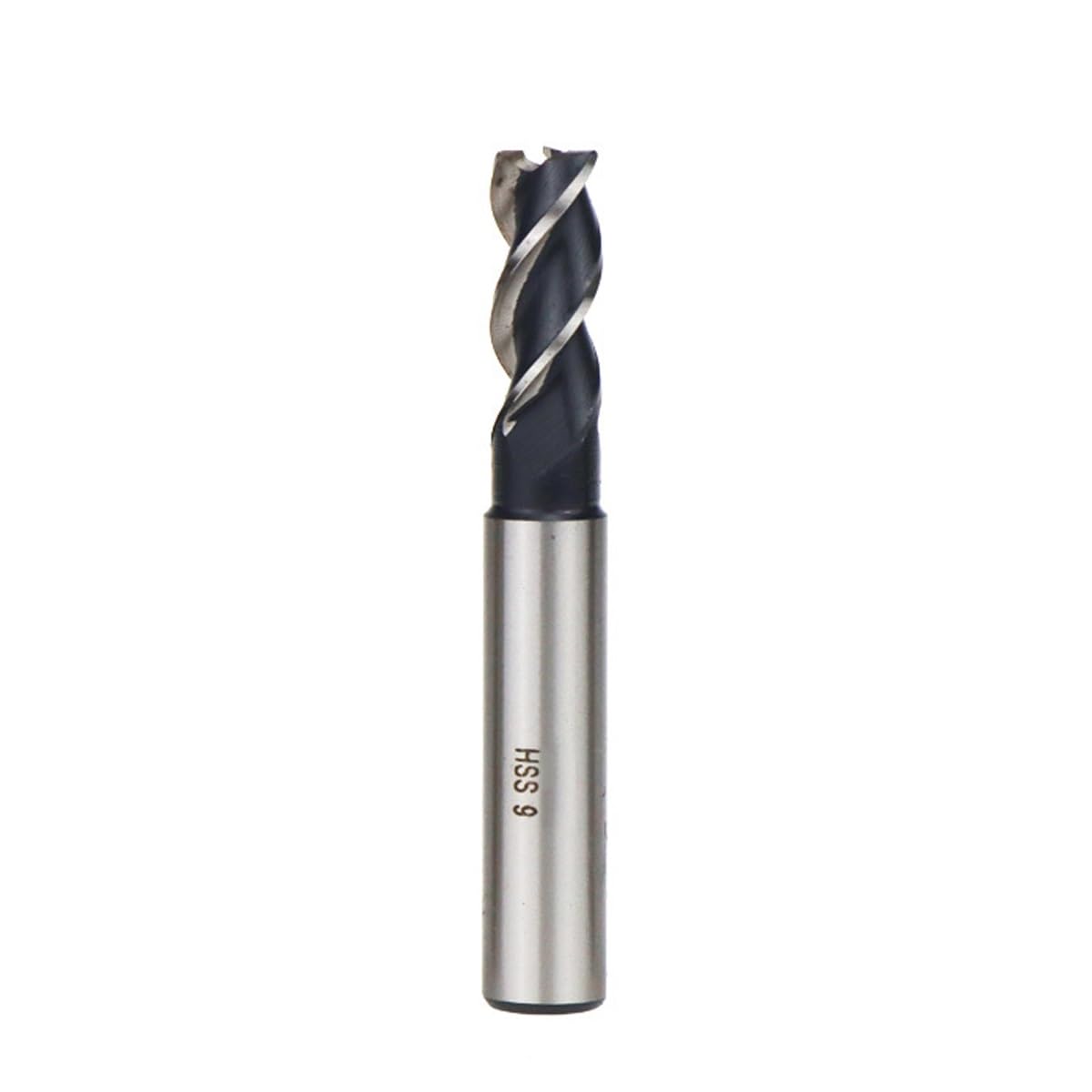 Schaftfräser HSS 3-schneidig Grobzahn M2 Schnellarbeitsstahlfräser 3-11 mm Schaftfräser mit geradem Schaft for die Bearbeitung von Stahl, Aluminiumlegierung, Kupfer, Holz (Size : 9mm)