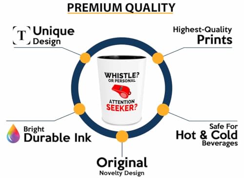 Vaso shot de árbitro fútbol 1.5 oz diseño silbato miniatura 4