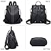 Wesccimo Genuine Leather Backpack Purse For Women Black Antitheft Real Soft Leather Fashion Daypack Shoulder Bag