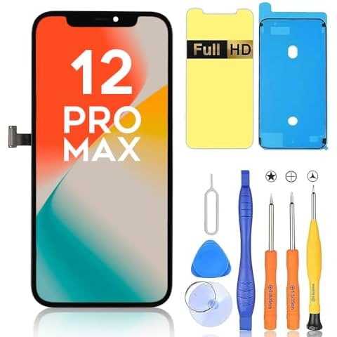 Ayake Screen Replacement for iPhone 12 Pro Max, Full HD Display and Touch Digitizer Assembly 6.7-inch (Face ID and True Tone) Cover
