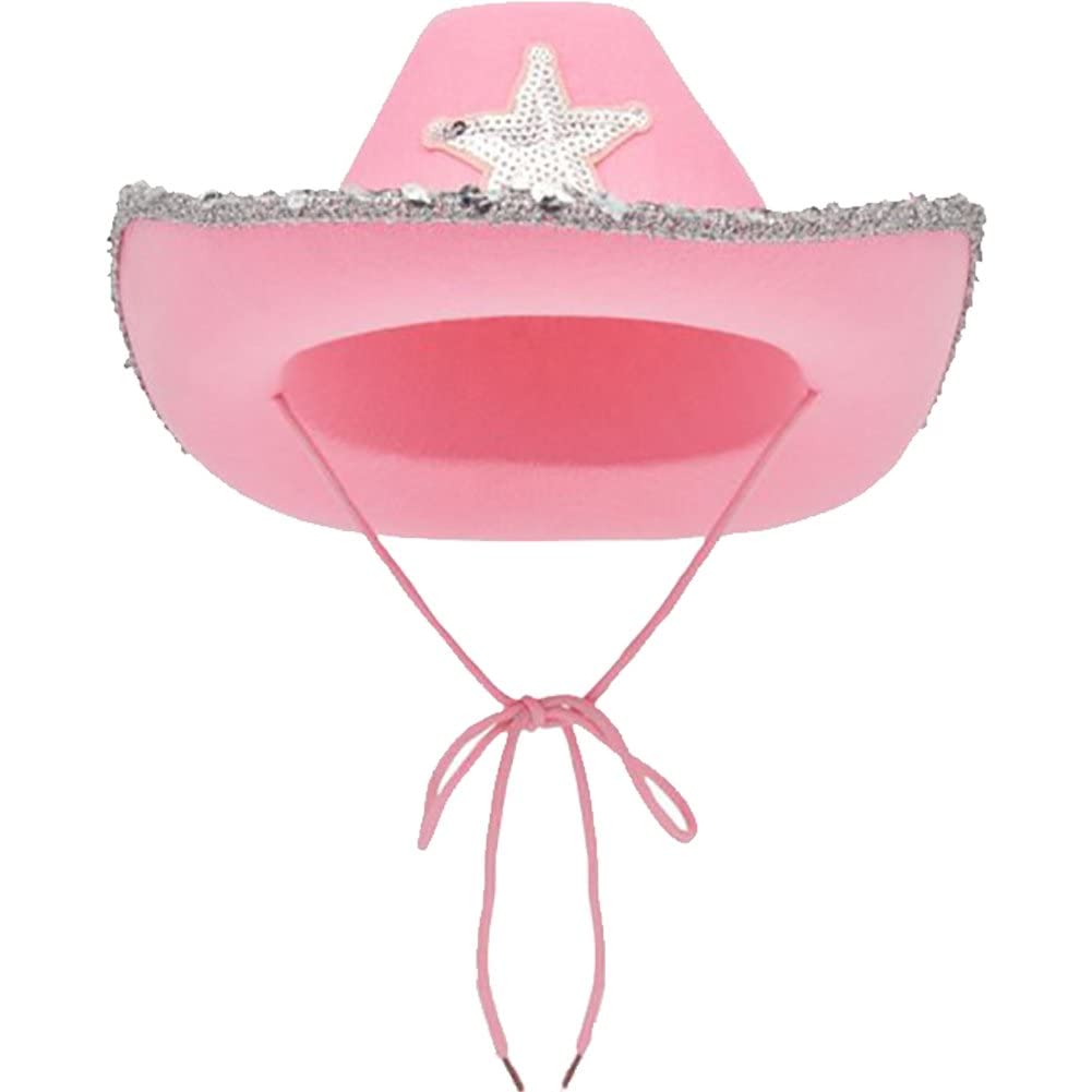 Baokuan Sombrero De Vaquera Rosa Sombrero Occidental Con Cuello Trajes De Vestuario De Vacaciones Capazón De Princesa De Princesa Accesorio