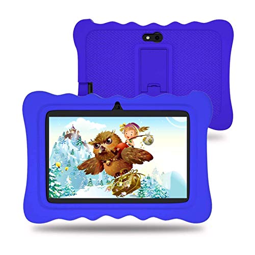 Kids Tablet 7 inch, Android Tablet with Parental Control, 2GB RAM+16GB ROM, WiFi, Bluetooth, IPS HD Display, Kid-Proof Case Included - Blue