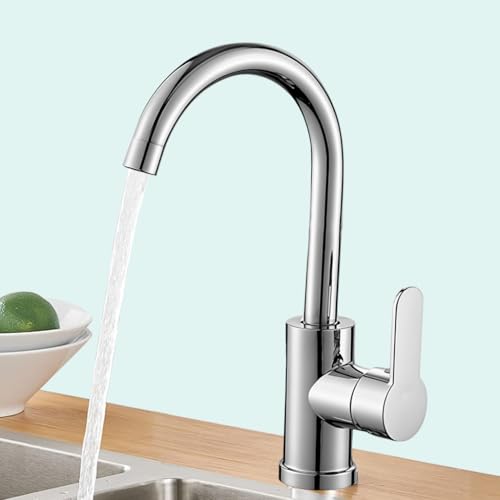 Image of HASTHIP 360 Swivel Mixer Faucet with Water Pipe, High Arch Kitchen Sink Tap, Tap for Wash Basin, Modern Faucet for Kitchen Sink or Bathroom Vanity Basin