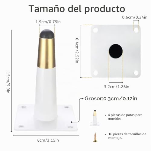 Patas para muebles de cono vertical ideales para transformar el estilo de tu sofá y salón 3