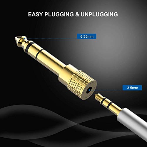 Image of SHOPEE Stereo Audio Adapter Converter, 6.35mm (1 /4 inch) Male to 3.5mm (1 /8 inch) Female Headphone Gold Plated Pure Copper Jack Plug for Guitar Headphones Amp (Pack of 2)