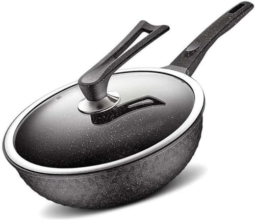 Wok antiadherente con tapa vidrio templado 32 cm