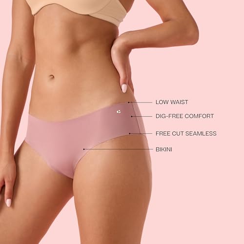 Image of Enamor Innovations Invisi, All Day Comfort, Low Waist Bikini Panty for Women - No Visible Panty Lines, Sweat Wicking, Free Cut, Regular Coverage - PB40