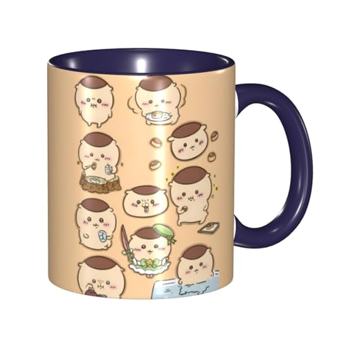 耐熱カップ 水カップ セラミック ティーカップマグ ちいかわ くりまんじゅう マグカップ コーヒーカップ かわいい セラミック 陶器 オフィスのドリンクカップ おしゃれコップ かわいい マグ 誕生日プレゼント Navy Blue