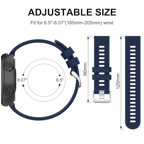 Image of Tobfit Straps Compatible with Garmin Vivoactive 5 /3,Venu Sq /Venu Watch Band for Women Men, 20mm Soft Silicone Sport Strap for Garmin Vivoactive 3 /5, Vivomove HR, Forerunner 245 /645 Music