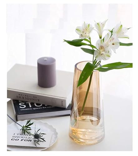 SPHINX Decorative Glass Vase for Flowers Plants Home Decor Office Living Table Decorations, Vases for Home Decor, Luster Glass Vase,Modern Glass Vase - (Crystal Amber, Approx 9 Inches Height) - Image 7