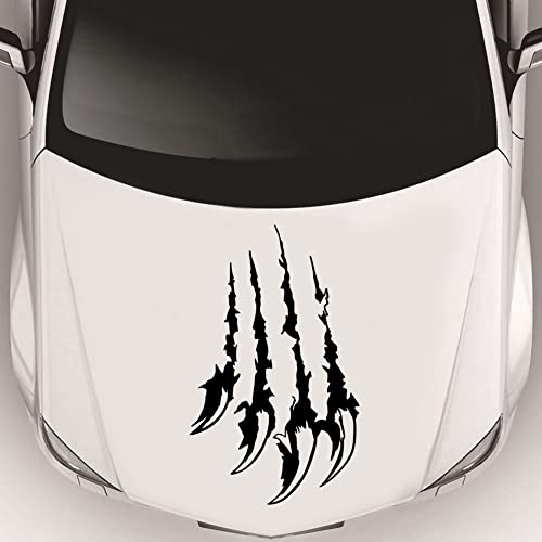 Black Sharp Claw Decal Claw Car Hood Sticker Monster Claw Scratch Marks Vinyl Sticker Car Diy Car Body Sticker 19.68'' X 12.6'' #TOP2