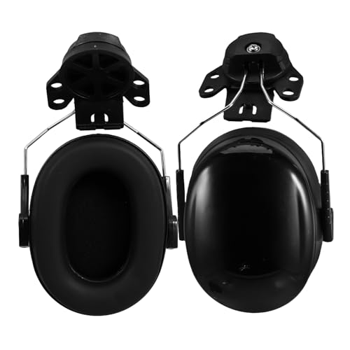 Homoyoyo Orejeras para Casco de Construcción Negras, Auriculares Reducción de Ruido Industrial, Protectores Auditivos Ajustables para Obra y Ambientes Ruidosos, Materiales Abs Ligeros