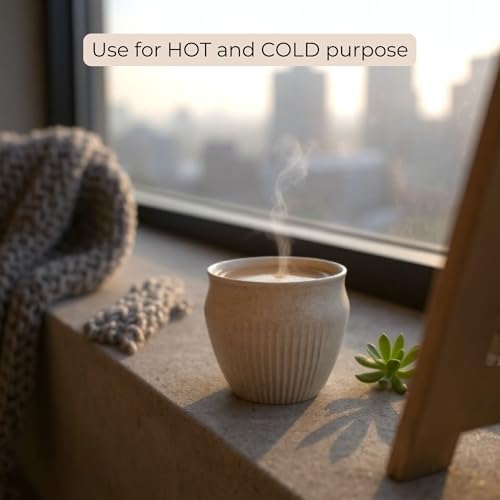 Image of Happy Cove Eco Friendly Cup Set of 6 for Tea | Unbreakable Chai Cups | 225ml | Glass Cup Made with Rice Husk & Bamboo Fibre | Microwave Safe Tea Kulhad | Hot & Cold Coffee Mug, Milk & Tea Cup Set