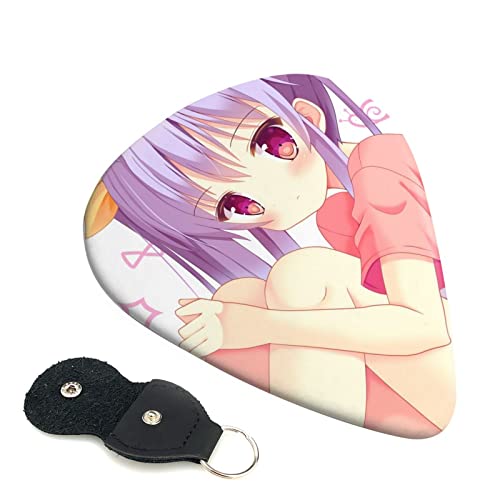 6枚セット ギターピック のんのんびより スタイリッシュ 3種厚さ0.46/0.71/0.96mm 6弦アコースティックギター、エレクトリックギター、ベース、バンジョー、マンドリン 6つのギターピックに適しています おにぎり型紛失防止 ギターアクセサリ A