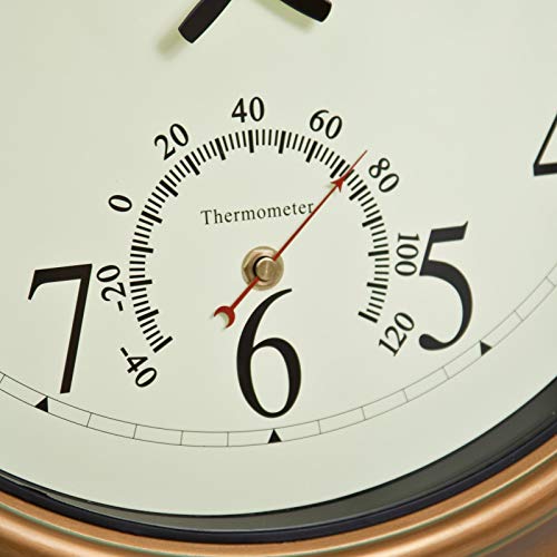 Acurite 50314 18-Inch Metal Indoor/Outdoor Atomic Clock And Thermometer #TOP3