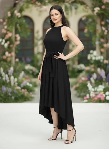 Image of Women's Western High Low Knee Long One Piece Dress