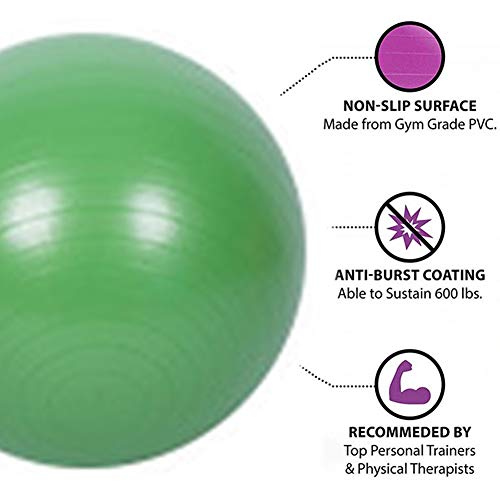 JUODVMP Professional Grade Exercise Balance Ball Extra Thick Slip Resistant Balance & Stability Ball Yoga Ball Fitness Ball Birthing Ball2