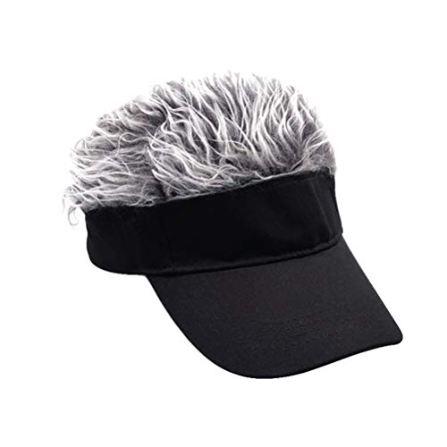 Chapeau à visière avec perruque SEWACC pour homme et femme ajustable
