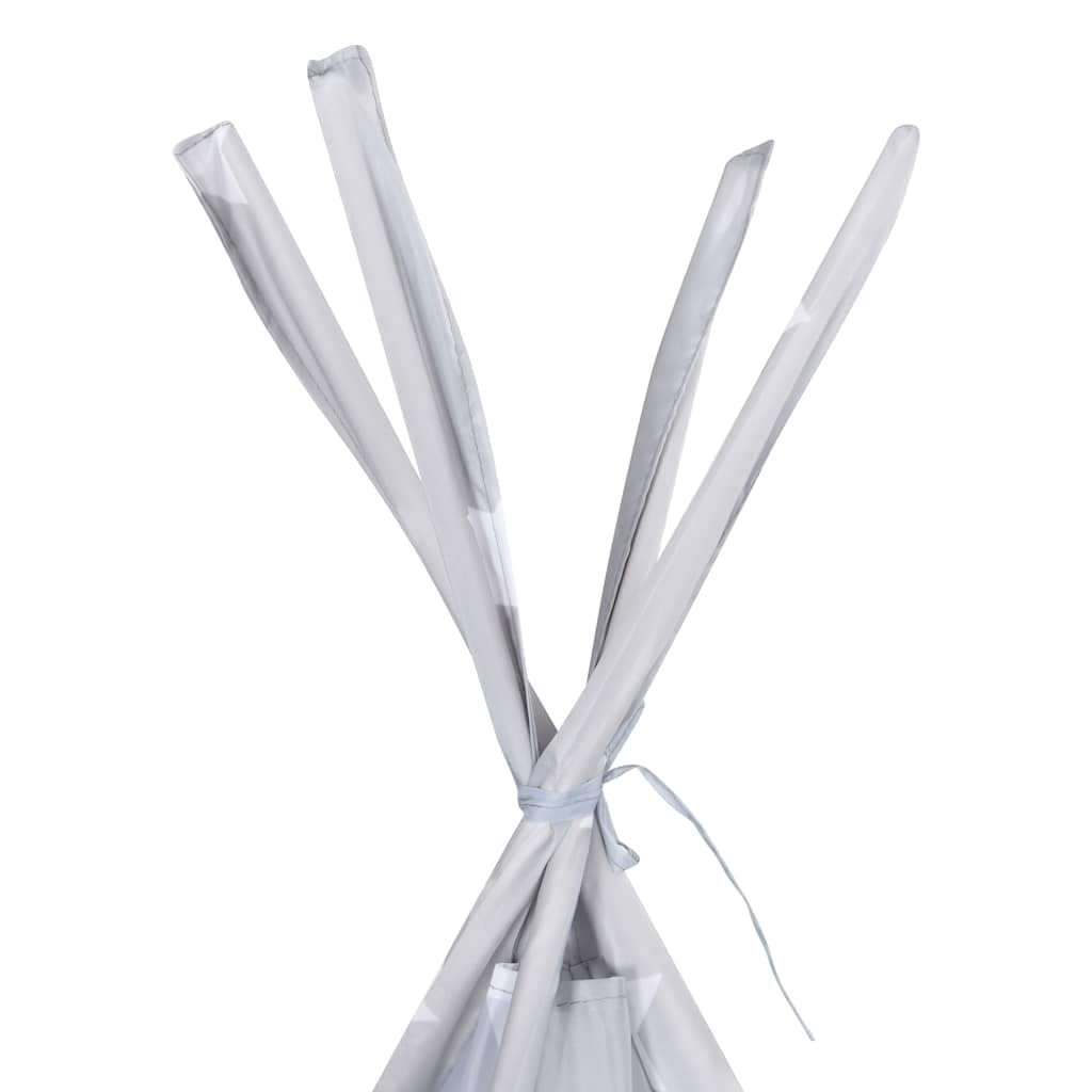 Mangloder Kinder Tipi-Zelt mit Tragetasche Grau 115x115x160 cm, Spielzelt für Kinderzimmer Garten Outdoor, mit Sternmuster, stabil, faltbar, ideal für Rollenspiele