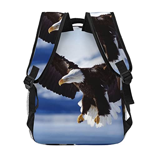 Sac d'école grande capacité Eagle confortable durable noir avec USB
