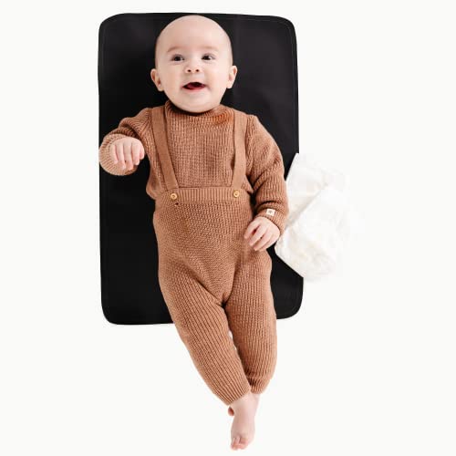 Image of Gathre Wipeable Baby Changing Mat, Made of Premium, Soft, Water-Resistant Vegan Leather, Foldable Playmat for Babies, Home Nursery or Travel Use - Raven
