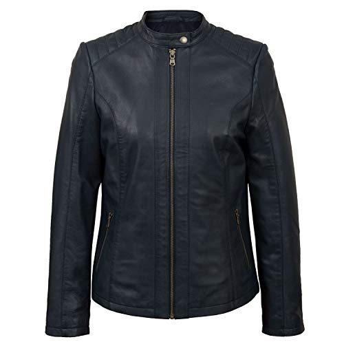 Veste de motard en cuir noir femme HIDEPARK pour un look rock en ville ou en soirée