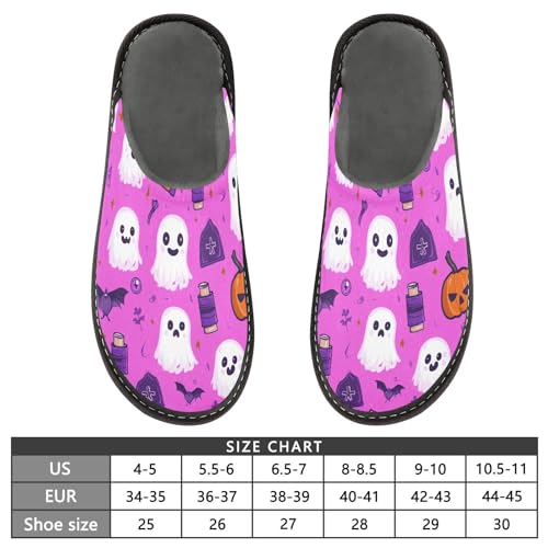 JUNZAN Cute Halloween Ghosts Memory Foam Slippers for Women Men House Slippers for Bedroom Indoor Blue4