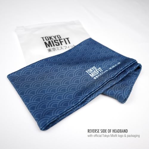 Image of Tokyo Misfit Japanese Headband Men & Women Sweat Band (Wave-Seigaiha-Small) | Japanese patterns, Moisture wicking, Cooling headband, Breathable stretch fabric, Workout, Running, Exercise, Sports, Yoga