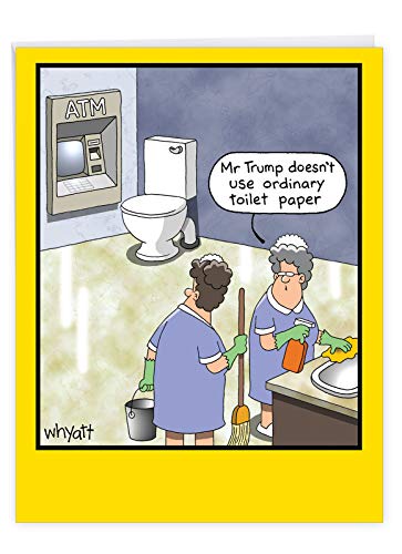 The Best Card Company XL Trump Ordinary Toilet Paper: Hilarious Birthday Jumbo Paper, J8298BDG 8.5