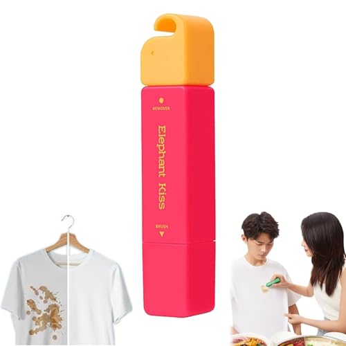 Elephant Kiss Stain Remover Pen, 3-Second Stain Remover Pen for Clothes, Double Head Instant Treater Sticks with Lanyard, Travel & Pocket-Sized, Spot Cleaner (red)